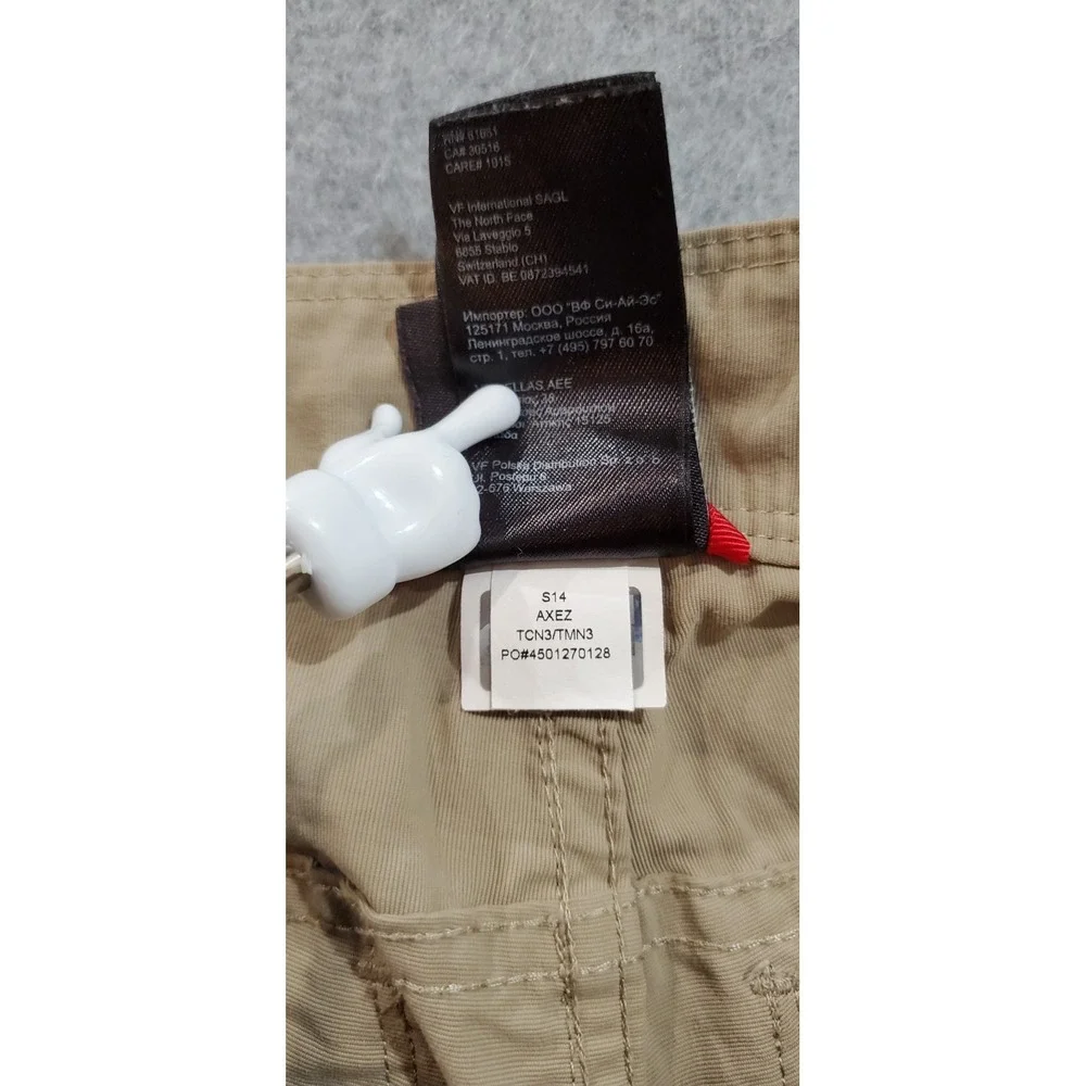 North Face Men's Axez Shorts Size 32 Tan‎ 5-pocket Zipper Hiking Outdoors